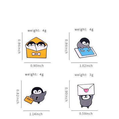 Kawaii Penguin Envelope Enamel Pins - Enamel Pins - Kawaii Bonjour