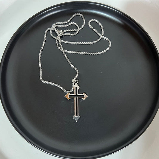 Goth Vintage Cross Chain Pendant Necklace