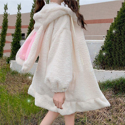 Kawaii Fluffy Bunny Ears Hoodie & Coat - Hoodie, Jacket, Trending - Kawaii Bonjour