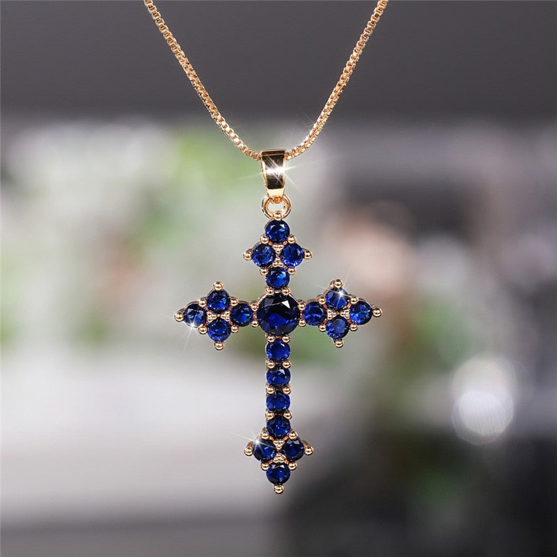 Fashion Cubic Beads Cross Necklace