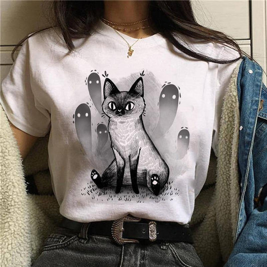 Ghosty Cat T-Shirt - Meowhiskers