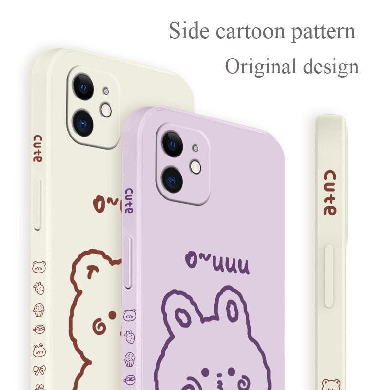 Kawaii Ouuu Bunny & Bear iPhone Case - iPhone Case - Kawaii Bonjour
