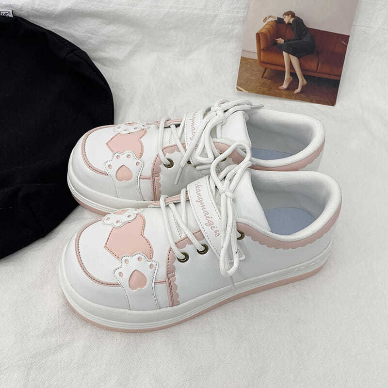 Cute Cat Paw Heart Sneakers