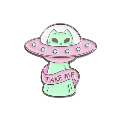 Kawaii Alien Cat Enamel Pins - Enamel Pins - Kawaii Bonjour