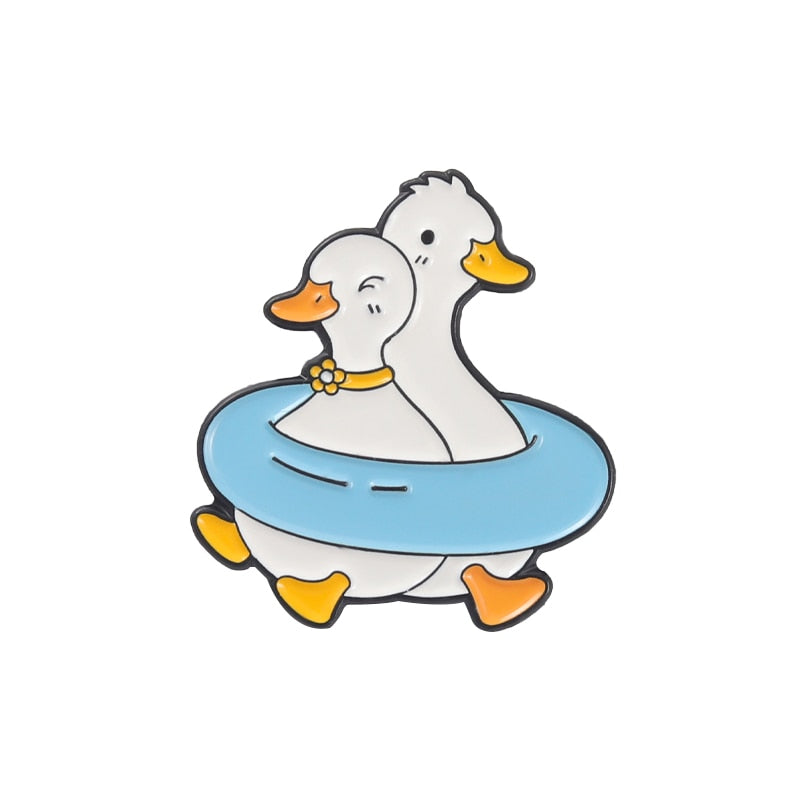 Kawaii Duck Adventure Enamel Pins