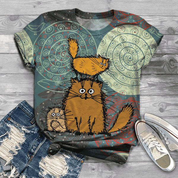 Furry Cat T-Shirt - Meowhiskers