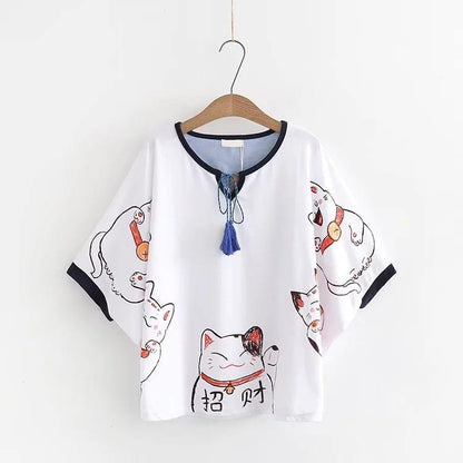 Lucky Cat Blouse - Meowhiskers