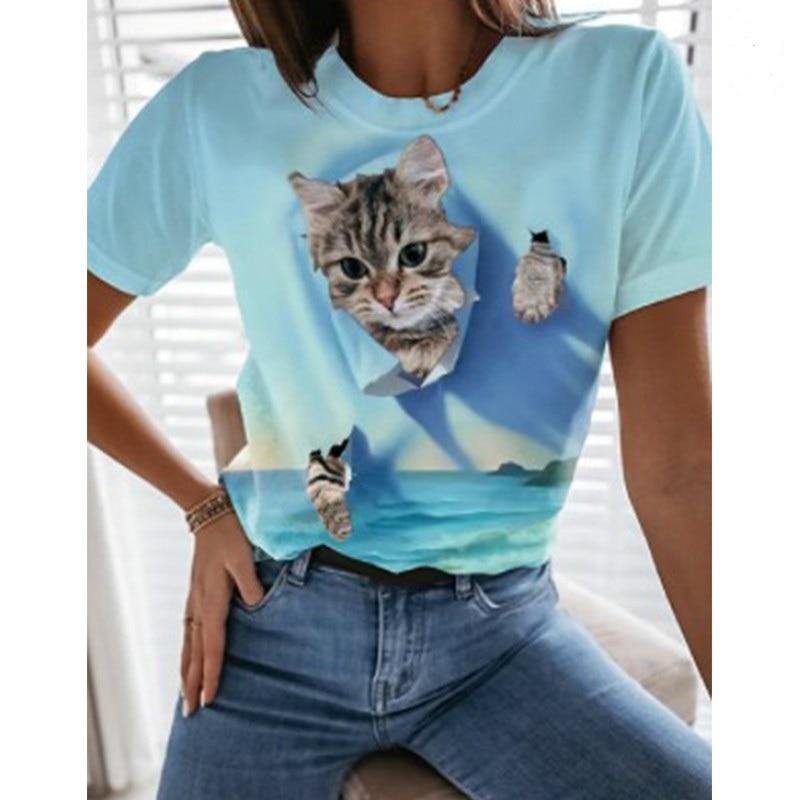 3D Sea Cat T-Shirt - Meowhiskers