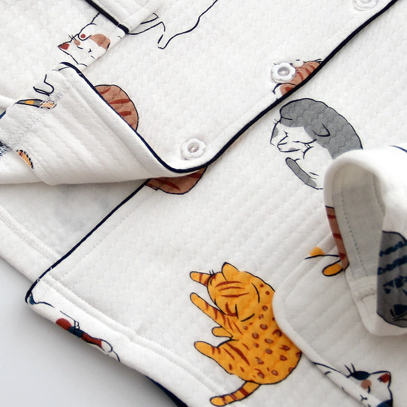 Kawaii Sleepy Cat Pajamas Set