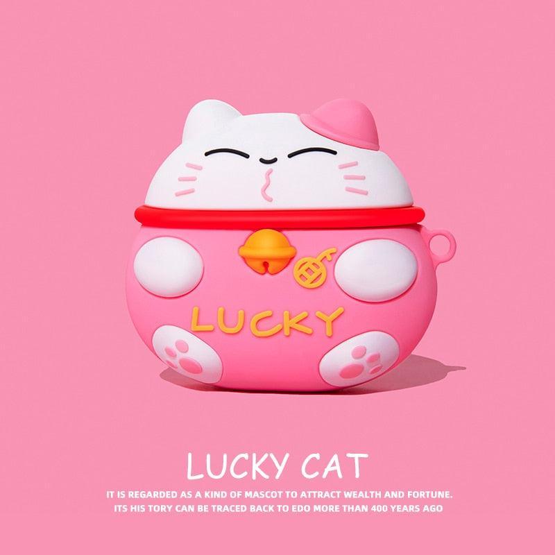 Kawaii Fluffy Lucky Cat Airpod Case - Airpod Case - Kawaii Bonjour