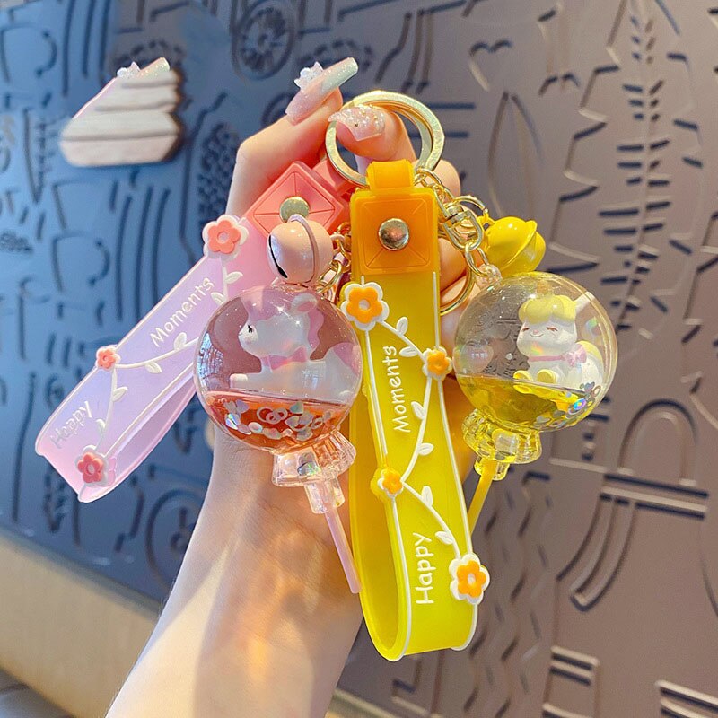 Kawaii Lollipop Unicorn Liquid Keychains - Keychains - Kawaii Bonjour