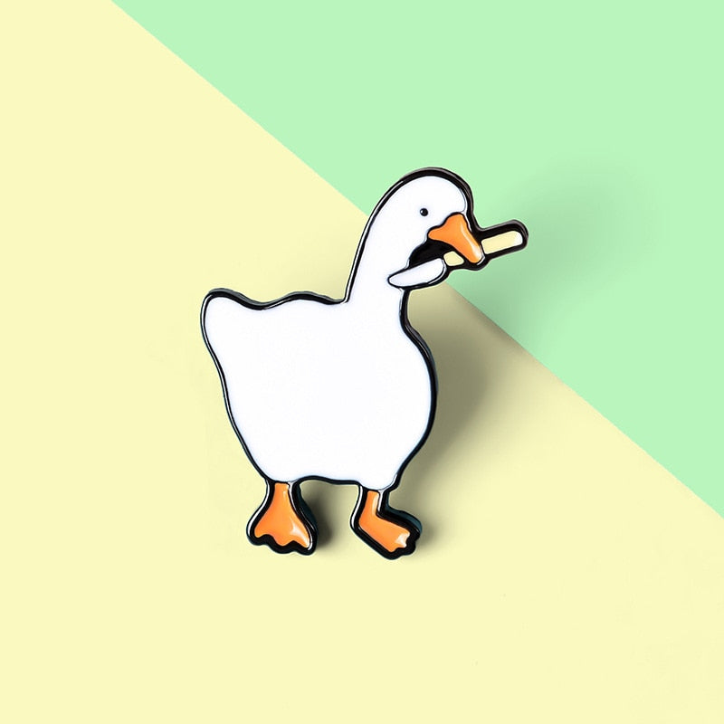 Cartoon Goose Enamel Pin