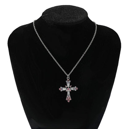 Punk Gothic Heart Cross Necklace