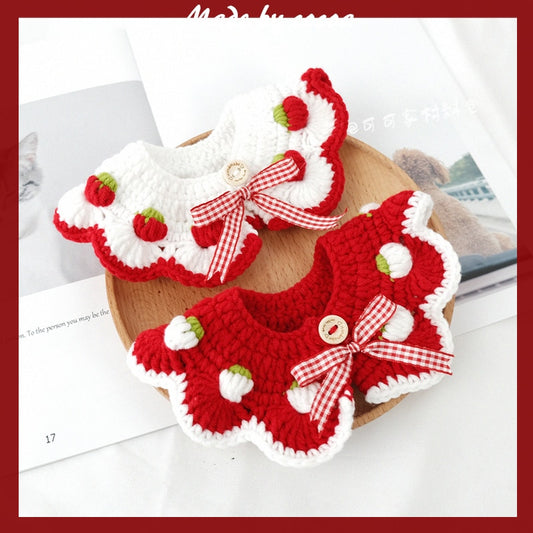 Sweet Butterfly Wool Knitted Cat Collar