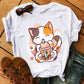 Kawaii Cartoon Milk Tea Cat T-Shirt - Meowhiskers