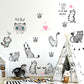 Black Hand-Painted Cute Cat Wall Stickers