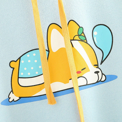 Kawaii Japanese Style Puppy Colorblock Sweatshirt Hoodie