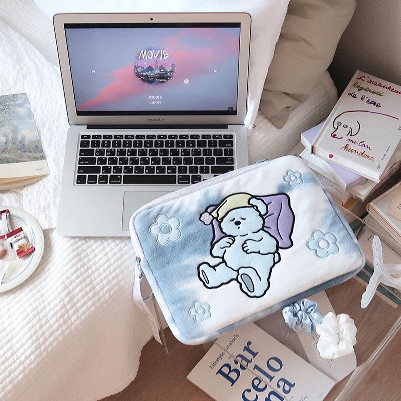 Kawaii Winter Sleeping Bear iPad & Laptop Sleeve