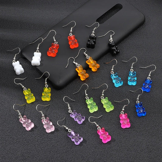 Kawaii Colorful Candy Gummy Bear Earrings
