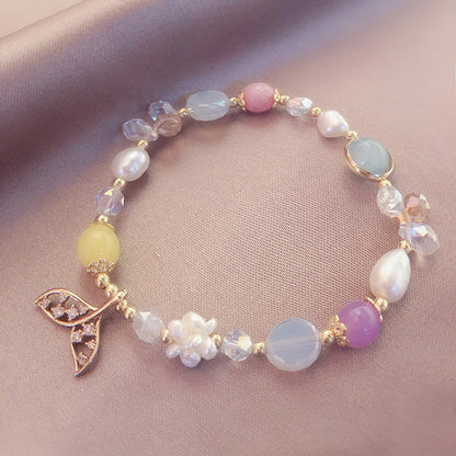 Kawaii Mermaid Tail Crystal Beaded Bracelet
