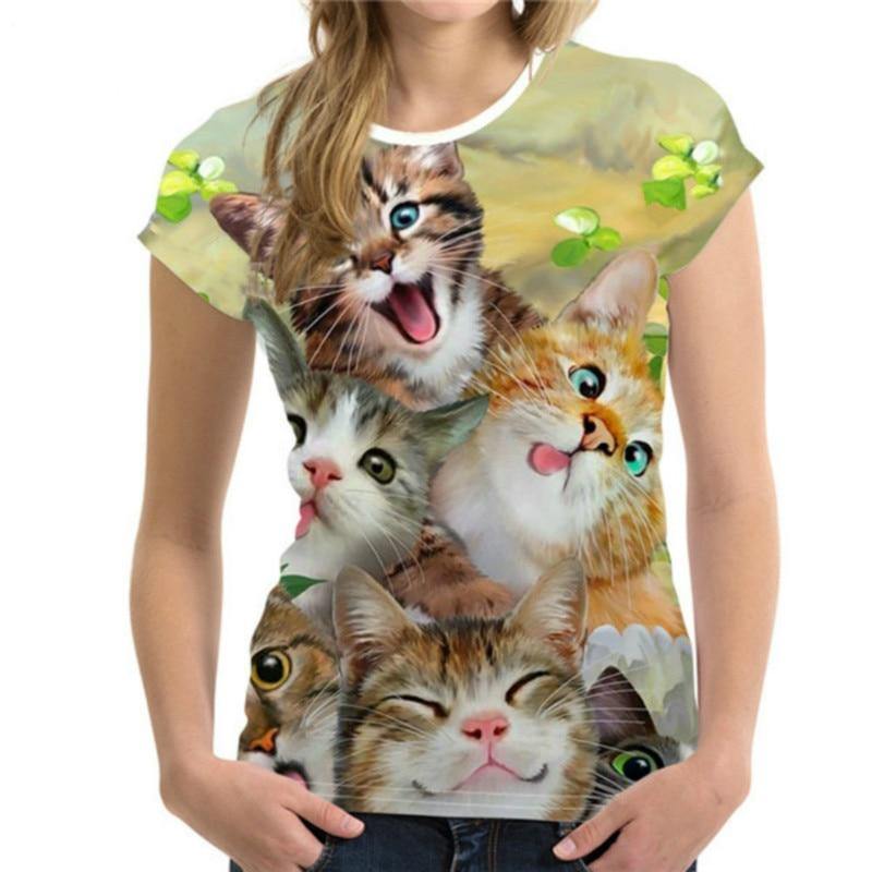 3D Cute Cat T-Shirt - Meowhiskers