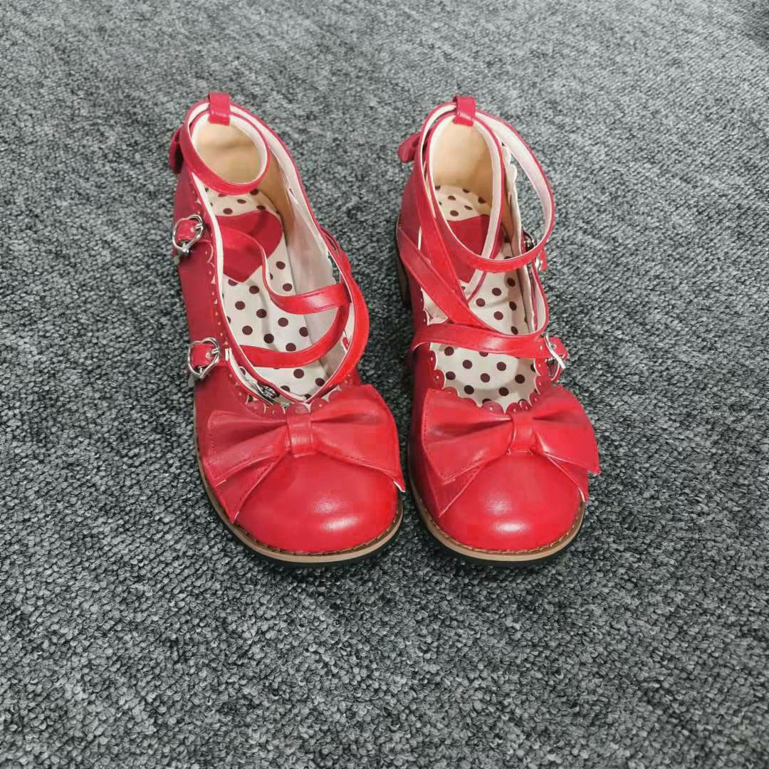 Lolita Strap Bowknot Flats Shoes - Mary Janes - Kawaii Bonjour