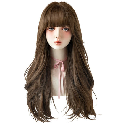 Fashion Long Wavy Wig With Fluffy Bangs