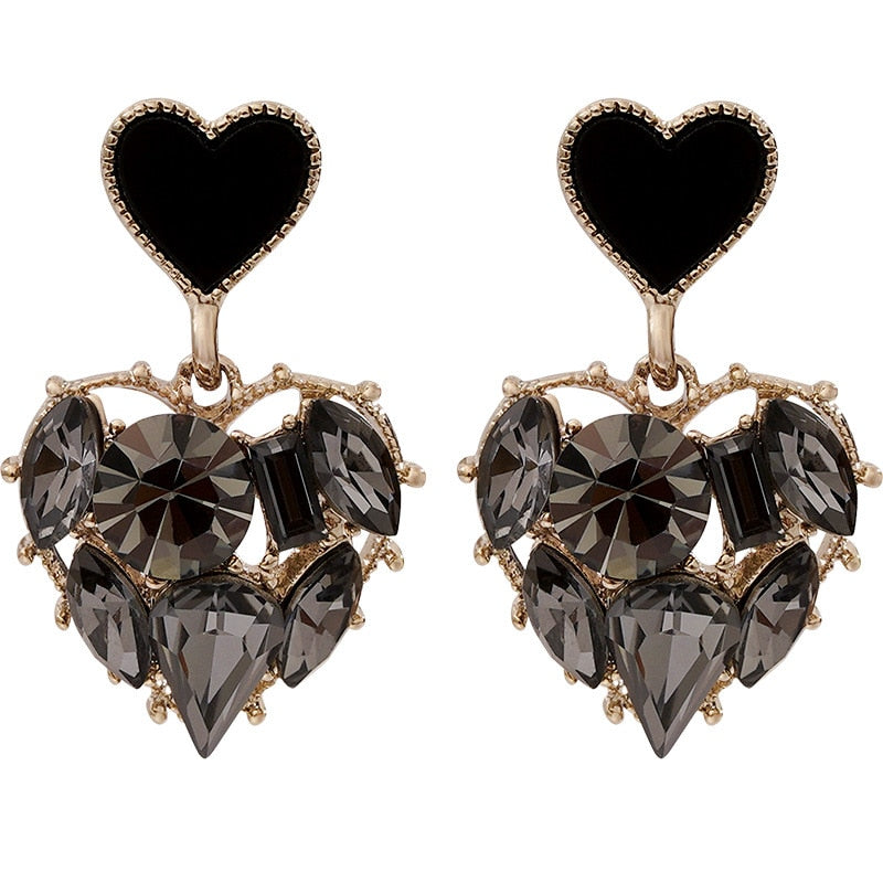 Gothic Hollow Heart Dangle Earrings