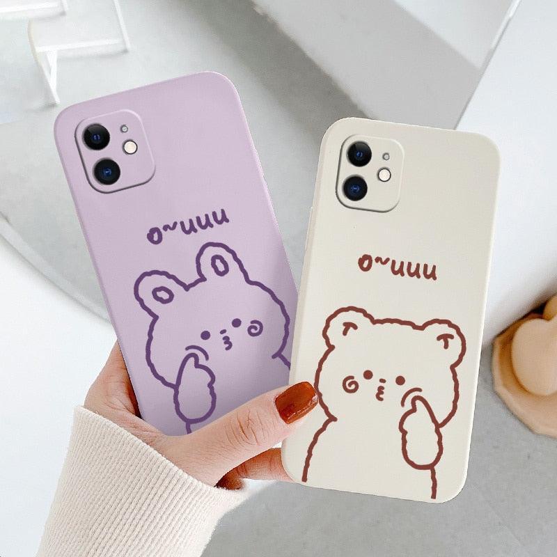Kawaii Ouuu Bunny & Bear iPhone Case - iPhone Case - Kawaii Bonjour
