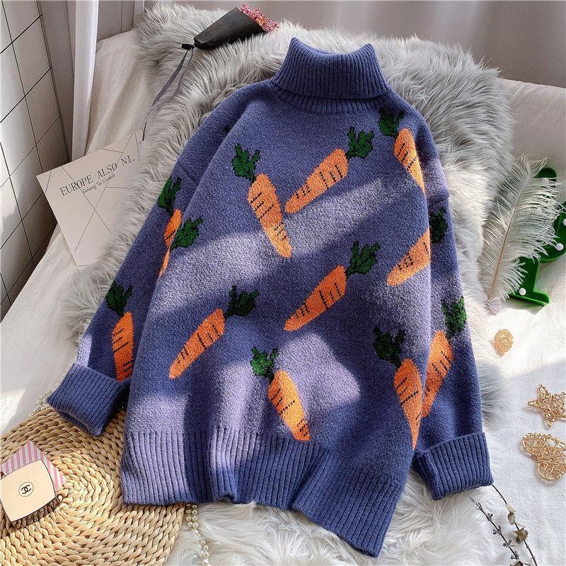 Kawaii Pullover Knitted Carrot Sweater - Sweater - Kawaii Bonjour