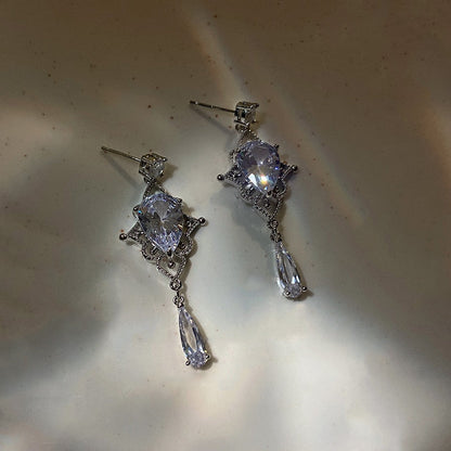 Kawaii Waterdrop Crystal Drop Earrings