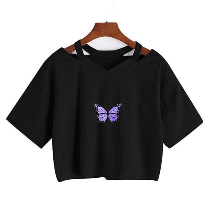 Cartoon Gothic Butterfly T-Shirt