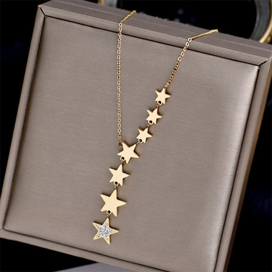 Gold Chain Little Starry Stars Necklace