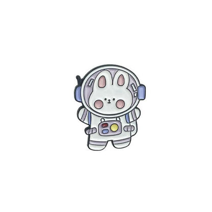 Kawaii Astronaut Bear & Rabbit Enamel Pins - Enamel Pins - Kawaii Bonjour