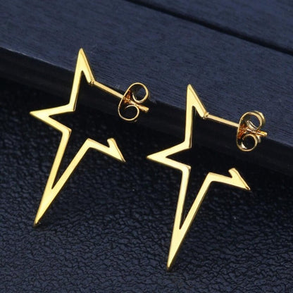 Trendy Goth Punk Star Stud Earrings