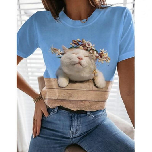 3D Sleepy Cat T-Shirt - Meowhiskers