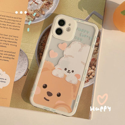 Kawaii 3D Happy Rabbit & Bear iPhone Case - iPhone Case - Kawaii Bonjour
