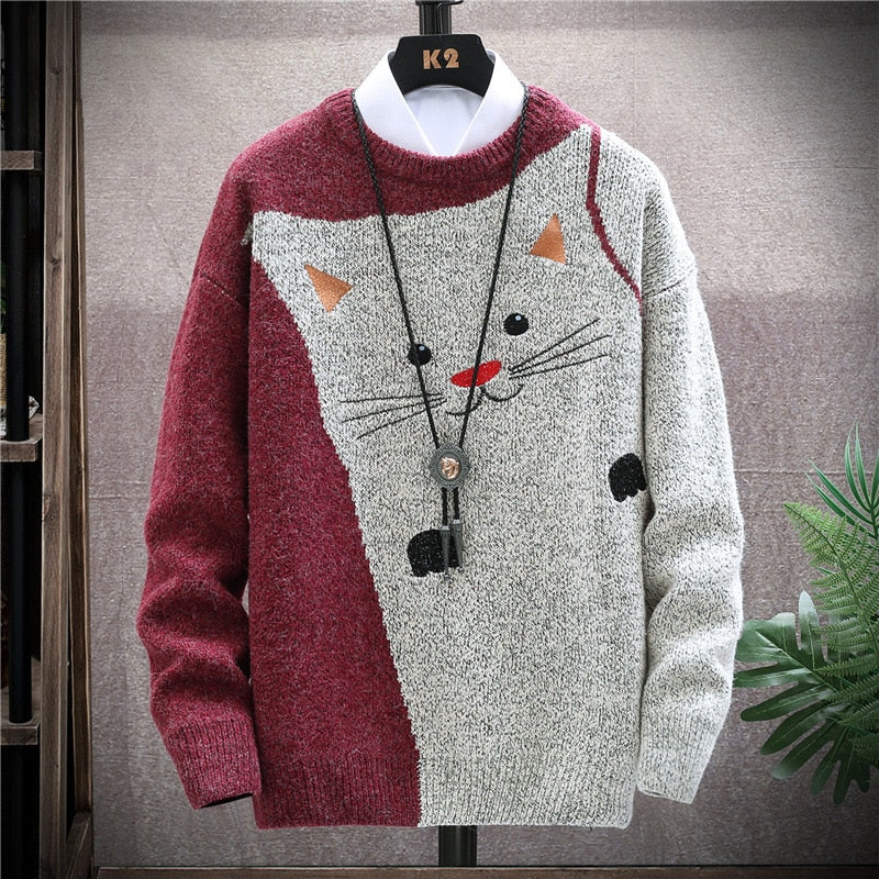 Cute Cat Embroidery Knitwear Sweater -  - Meowhiskers 
