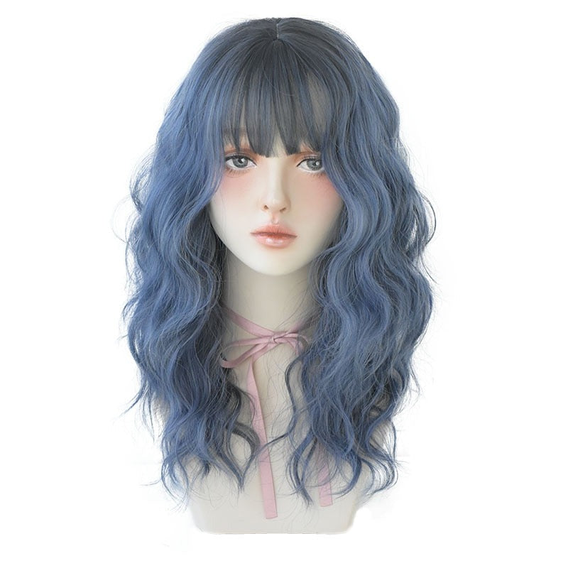 Cosplay Long Curly Hair Layered Wig With Bangs