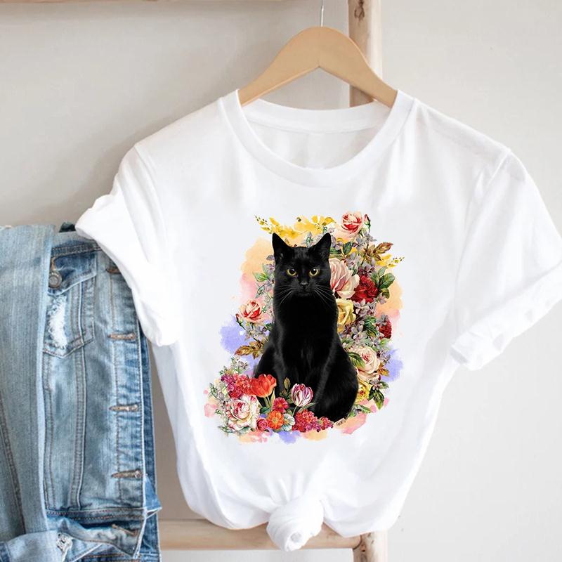 Plant & Flower Cat T-shirt -  - Meowhiskers 