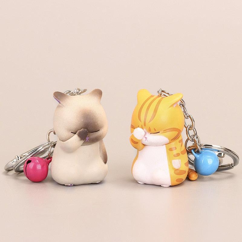 Kawaii Shy Chubby Cat Keychains - Keychain, Keychains - Kawaii Bonjour