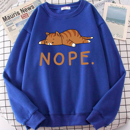 Nope Tired Cat Sweatshirt