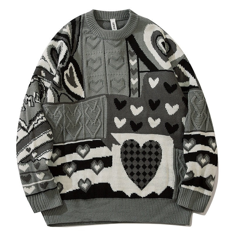 Harajuku Pullover Vivid Heart Sweater - New, Sweater - Kawaii Bonjour