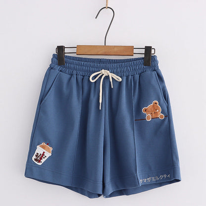 Kawaii Bubble Tea Bear Shorts