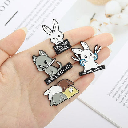 Kawaii Rabbit & Cat Life Enamel Pins - Enamel Pins - Kawaii Bonjour