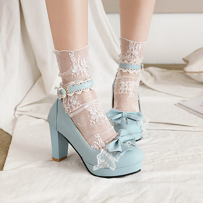Lolita Lace High Heel Mary Janes Shoes