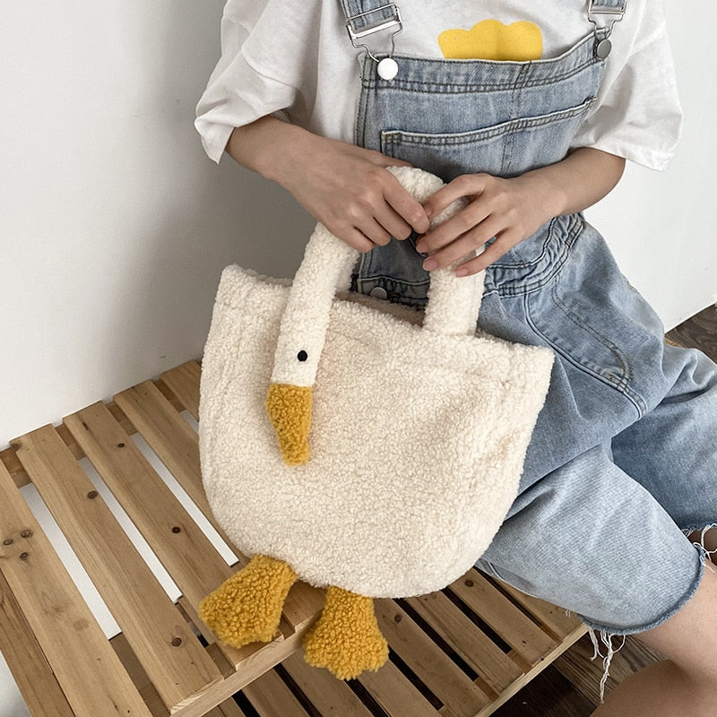 Kawaii Cute Goose Portable Zipper Bag