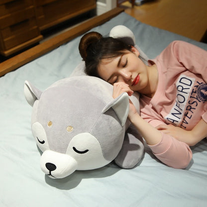 Kawaii Sleeping Husky Plushie
