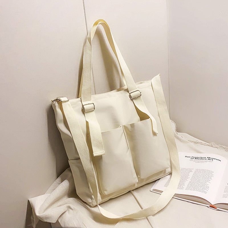 Korean Fashion Casual Zipper Bag - Crossbody Bag, Shoulder Bag, Tote Bag - Kawaii Bonjour