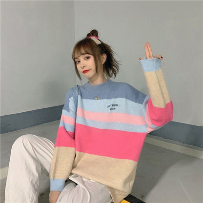 Kawaii Candy Bear Knit Pullover Sweater